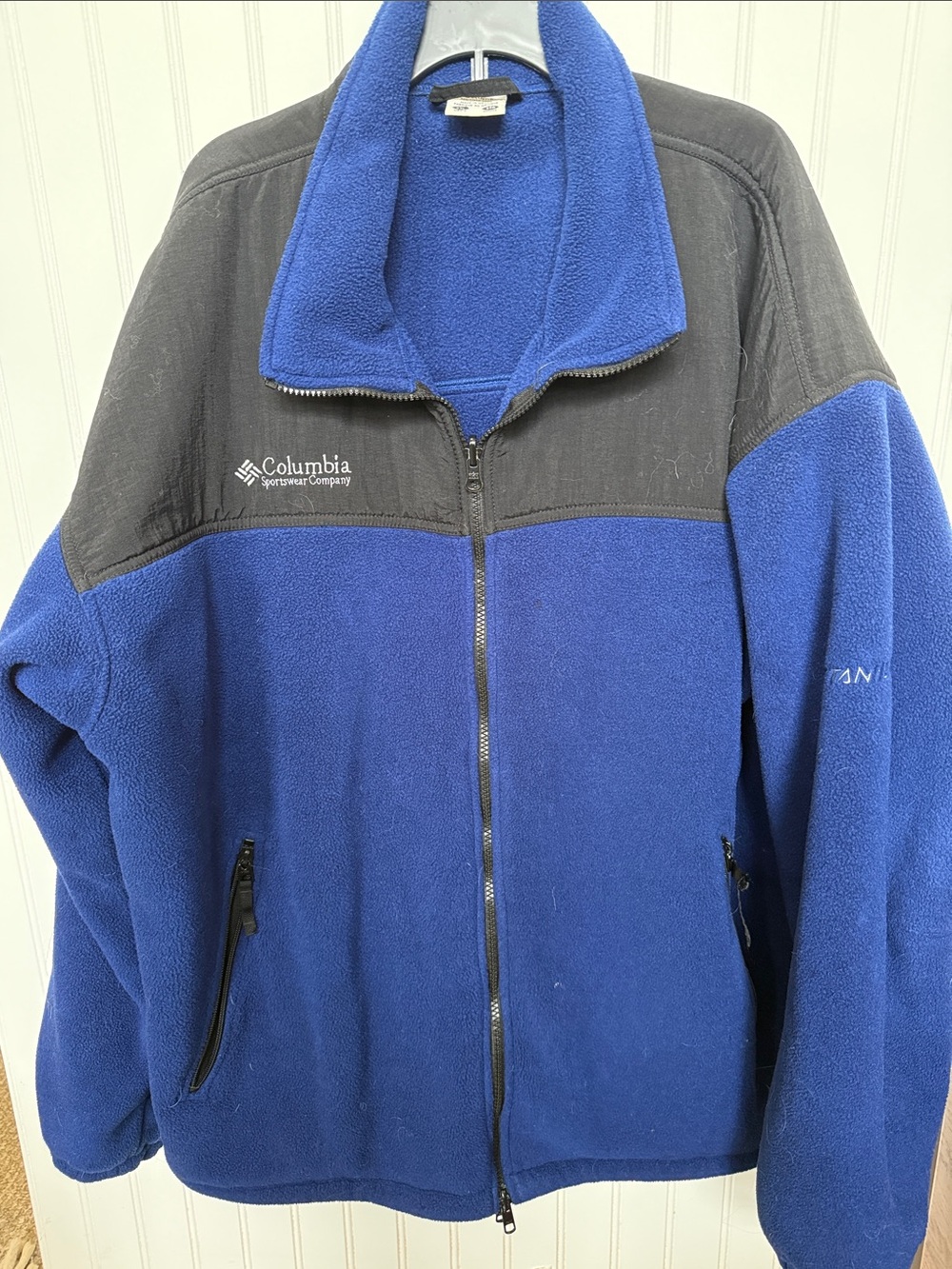 Columbia Royal Blue and Black Full-Zip Fleece Jacket 2xl xxl titanium